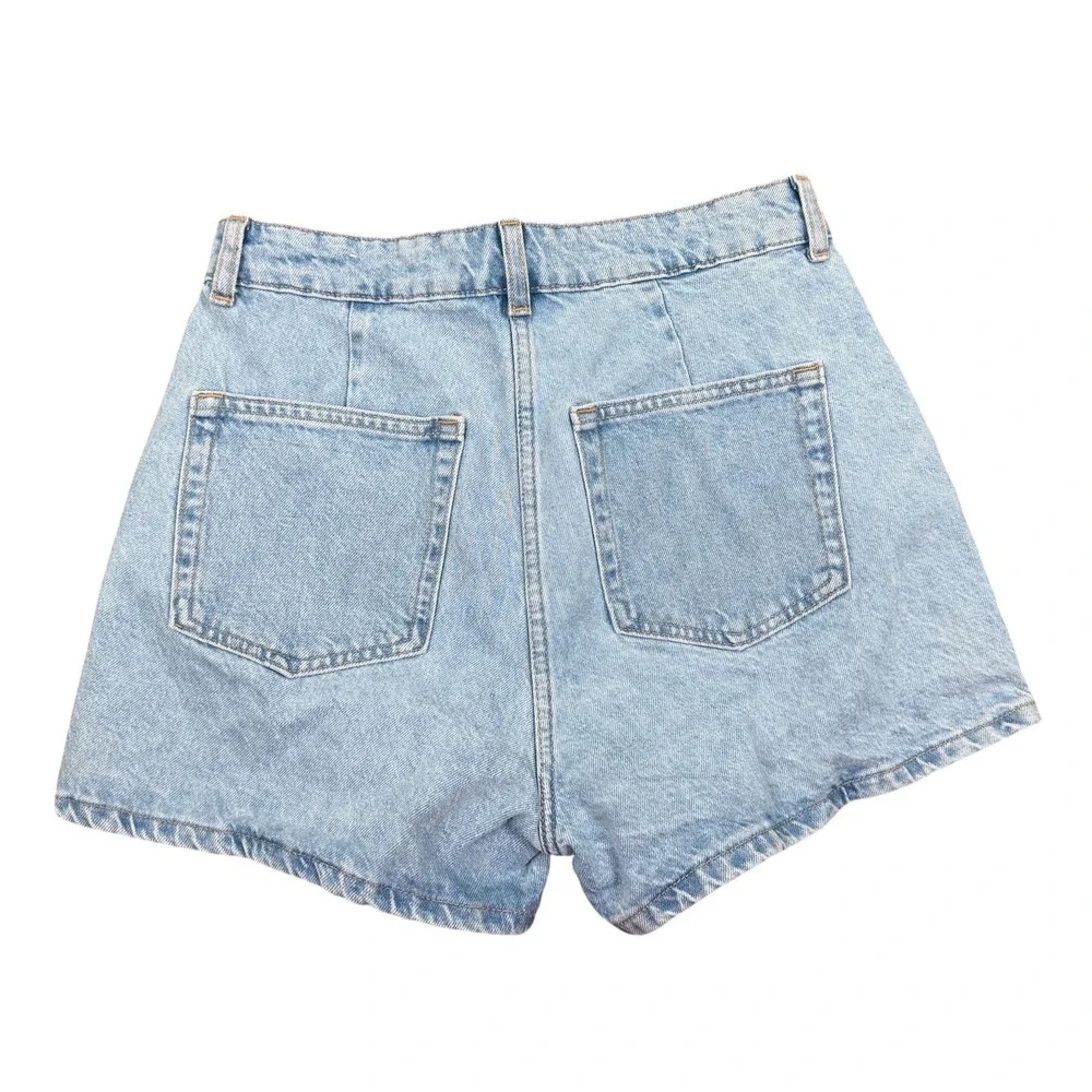 Zara Wrap Denim Skort Light Blue Jean Shorts Small Coastal Cowgirl High Rise
